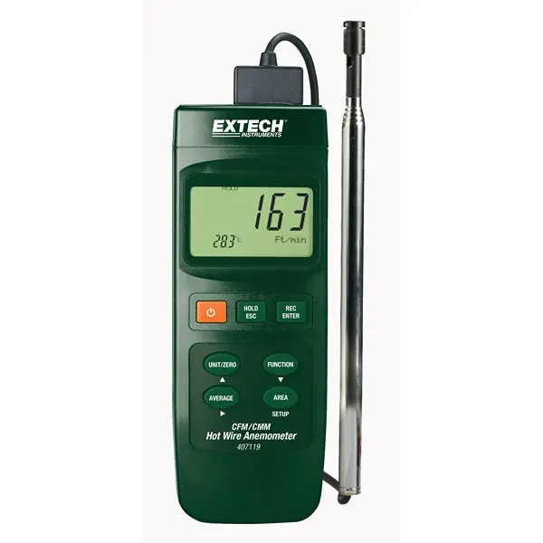 Produktfoto 1 von Extech 407119 Anemometer 17 m/s, 0.1 m/s, Luftgeschwindigkeit, Typ Teleskop Flügelrad
