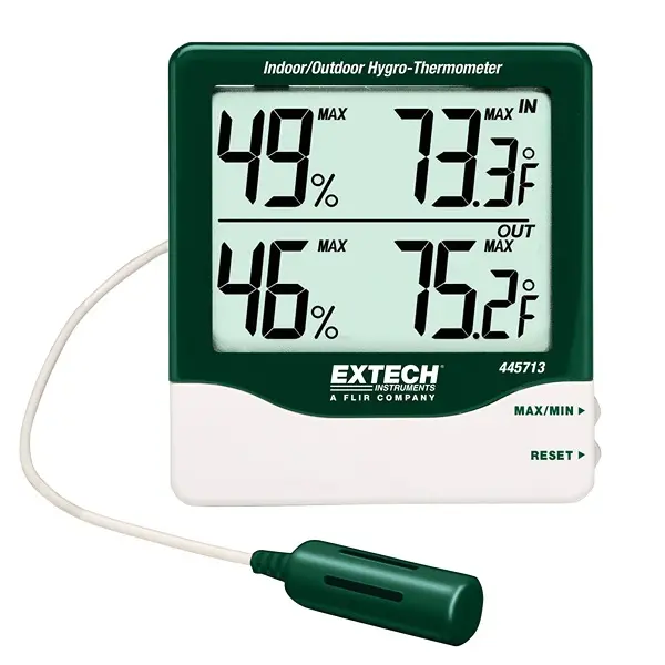 Produktfoto 1 von Extech 445713 Thermo-Hygrometer 50 °C, Typ Thermo-Hygrometer ±5 %RH, absolut 60 °C / 99 %RH, ±1.8 °F