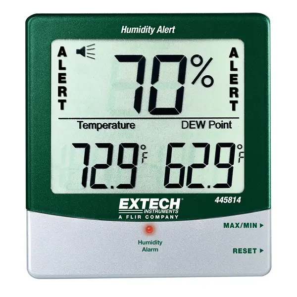Produktfoto 1 von Extech 445814 Thermo-Hygrometer 60 °C, Typ Thermo-Hygrometer ±4 %RH, absolut 60 °C / 99 %RH, ±1.8 °F