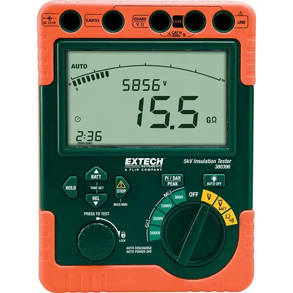 Produktfoto 1 von Extech 380396 Isolationsprüfer 500 V, 5000 V Isolationsprüfer 60 GΩ CAT IV