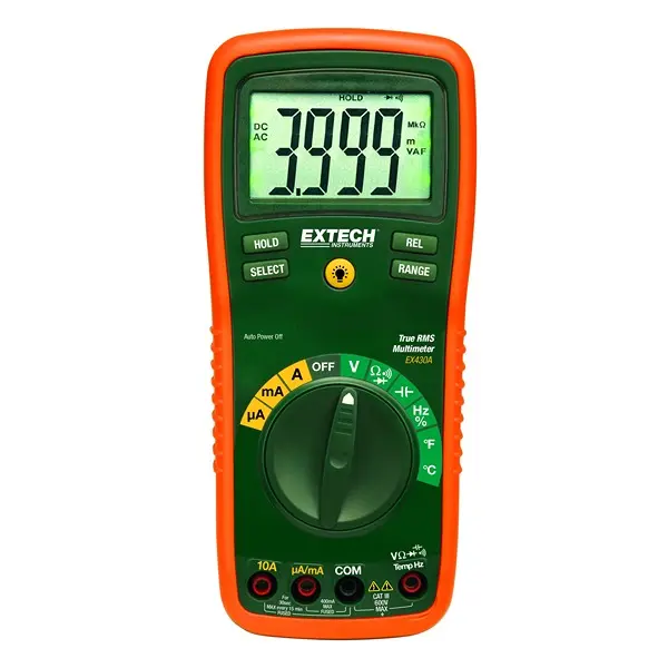 Produktfoto 1 von Extech EX430A Digital LCD-Hintergrundbeleuchtung Multimeter 600 V ac / 10 A 10 A