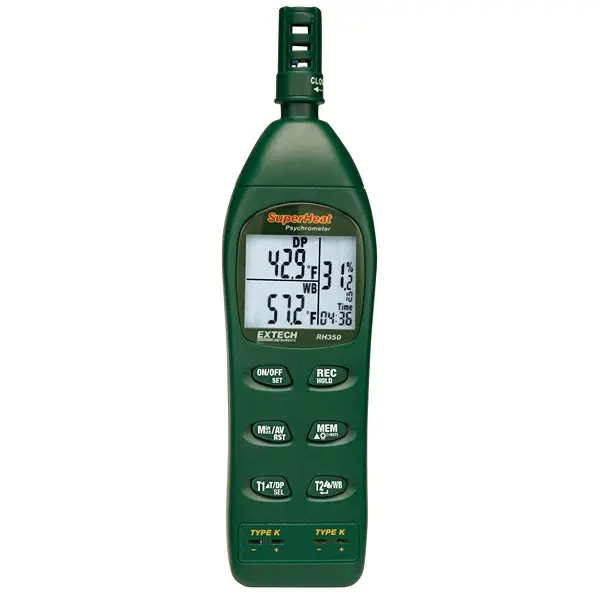 Produktfoto 1 von Extech Taupunkt, Luftfeuchtigkeit, Temperatur Datenlogger, Sensor Typ K