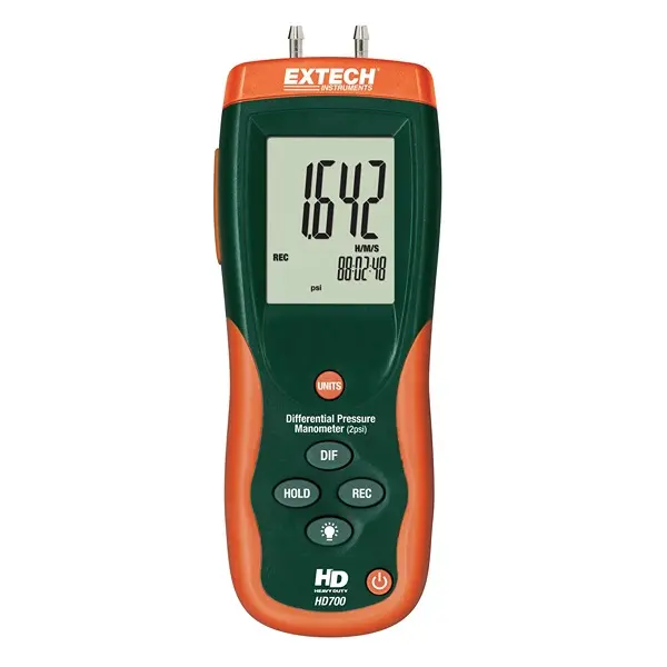 Produktfoto 1 von Extech HD700 Differenzial Druckmessgerät 2 ±0.3 %, -2 psi → 2 psi