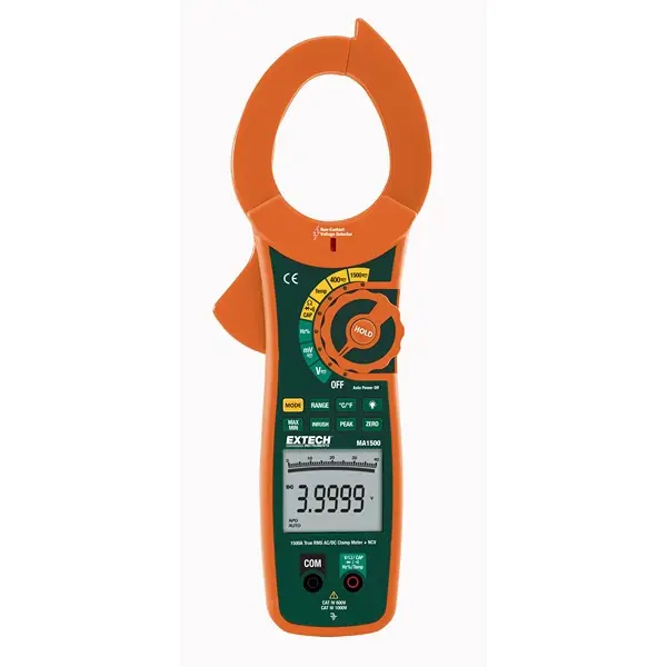 Produktfoto 1 von Extech MA1500 Stromzange AC/DC-Stromzange 1500 A CAT IV 750 V ac, 1000 V dc / 1500 A, 40 mΩ