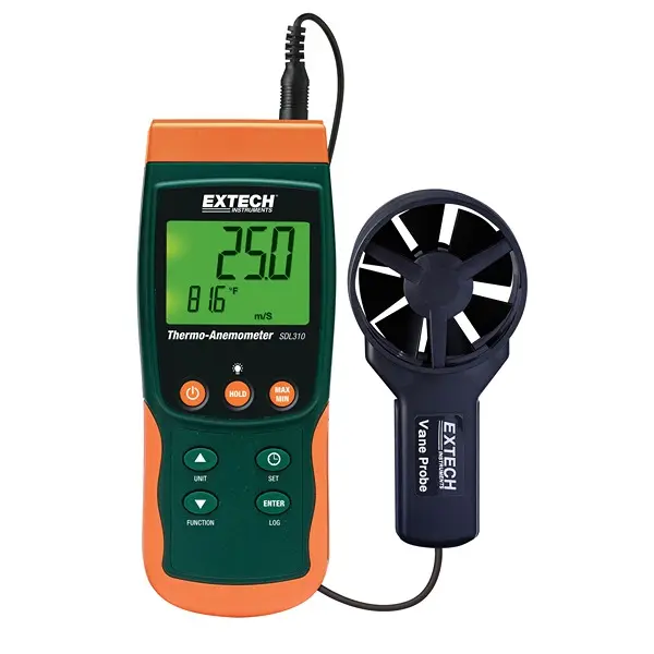 Produktfoto 1 von Extech SDL310 Anemometer 25 m/s, 0.01 m/s, Luftgeschwindigkeit, Typ Flügelrad