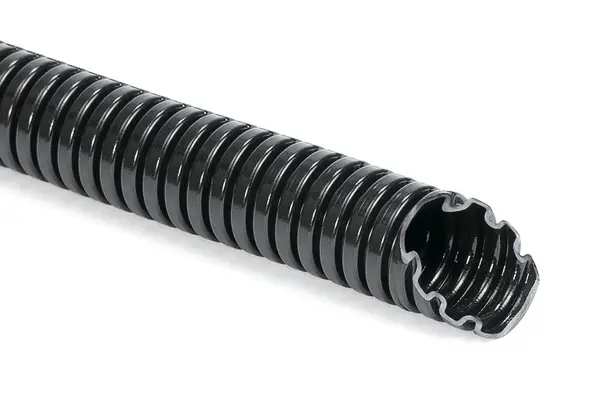 Produktfoto 1 von HellermannTyton HelaGuard HG-SW11 Flexibles Leitungsschutzrohr Polyamid 6 Polyamid 6, Ø 28 mm nom., Schwarz x 50 m IP66