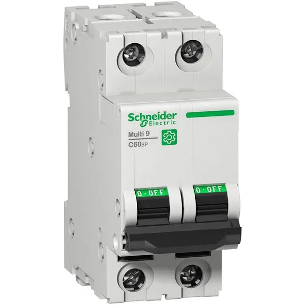 Produktfoto 1 von Schneider Electric M9F Miniaturüberlastschalter Typ D, Pol 2-polig 8 A 240 V ac, Abschaltvermögen 14 kA Multi9 125 V dc