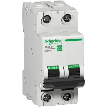 Produktfoto 1 von Schneider Electric Multi9 Miniaturüberlastschalter Typ D, Pol 2-polig 8A 240V ac, Abschaltvermögen 14 kA Multi9 125 V dc