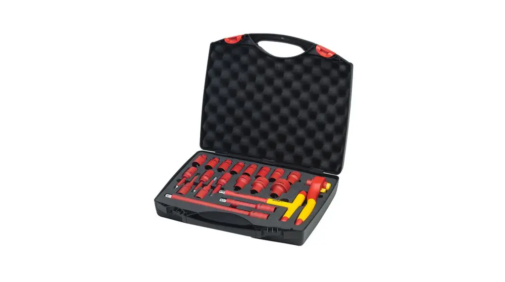 Produktfoto 1 von Wiha VDE 1000V zugelassen Schraubenschlüsselsatz, 21-teilig 10 mm, 11 mm, 12 mm, 13 mm, 14 mm, 17 mm, 19 mm, 22 mm, 24