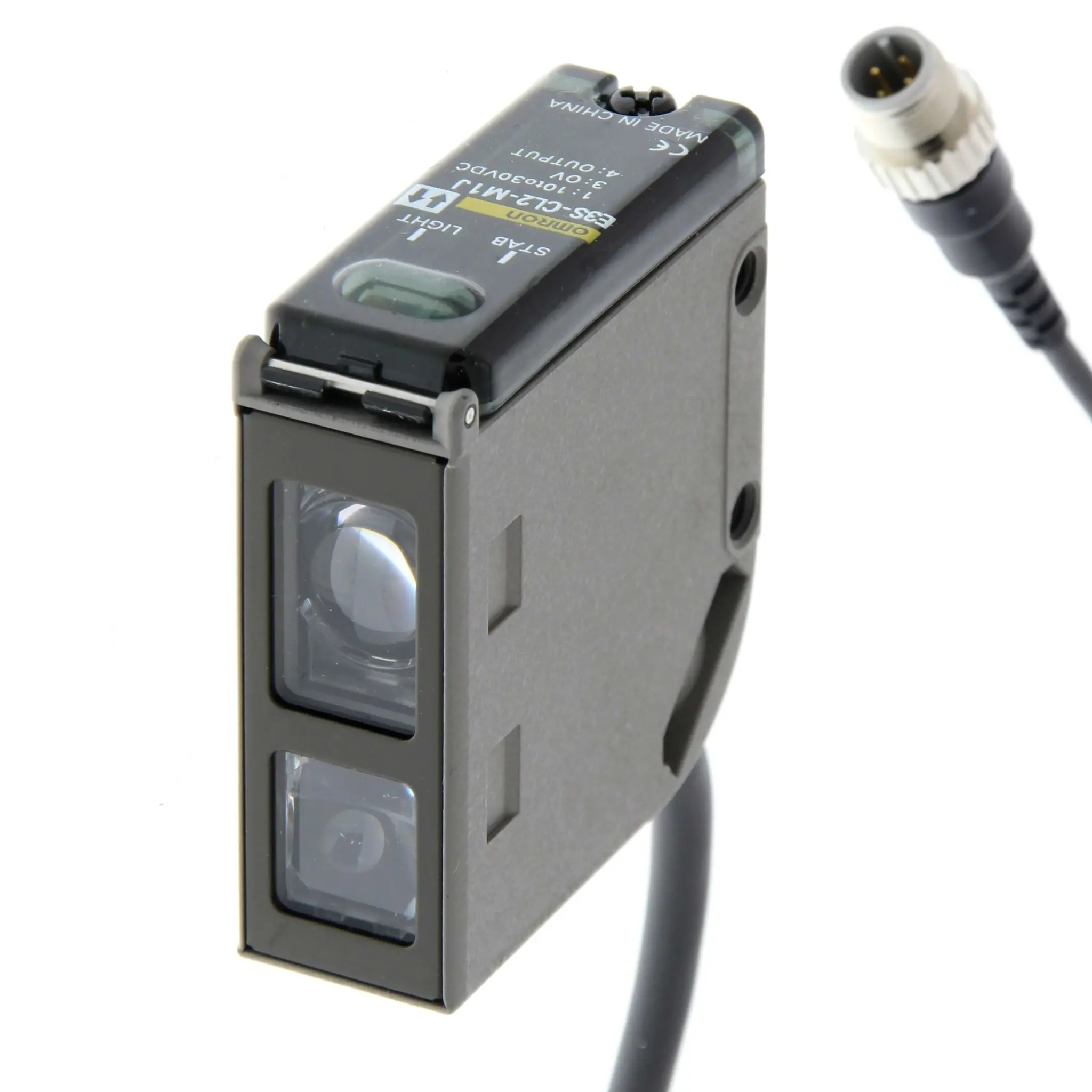 Produktfoto 1 von Omron E3S-CL Kubisch Optischer Sensor, Mit Entfernungseinstellung, PNP/NPN Ausgang, Open-Collector-Ausgang