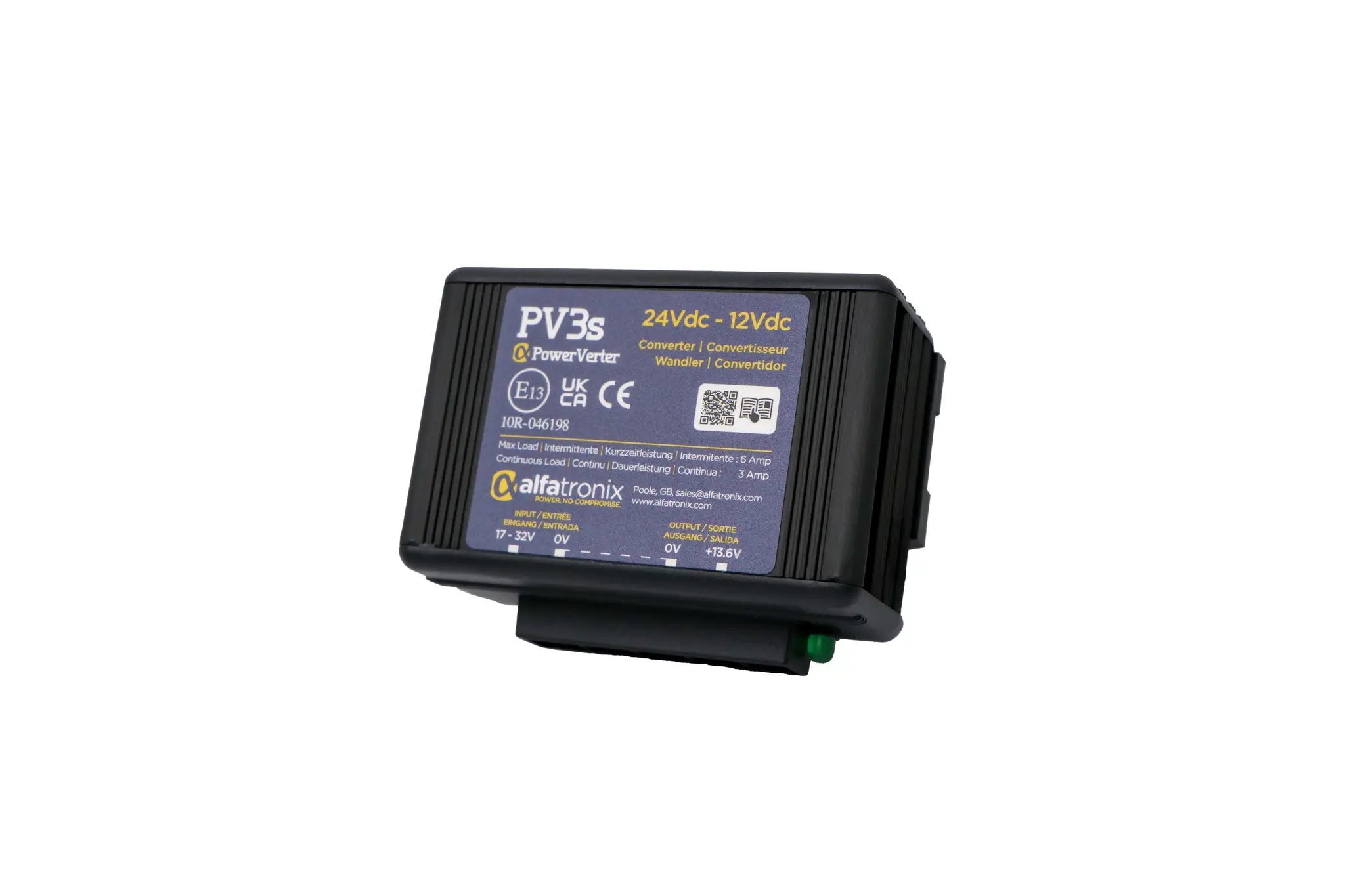 Alfatronix PV DC/DC-Wandler 36W, 13.6V dc OUT / 3A Clip-Befestigung
