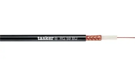 Produktfoto 1 von Tasker RG RG59B/U Koaxialkabel, 100 m, Aussen ø 6.1 mm Außen-ø , Schwarz
