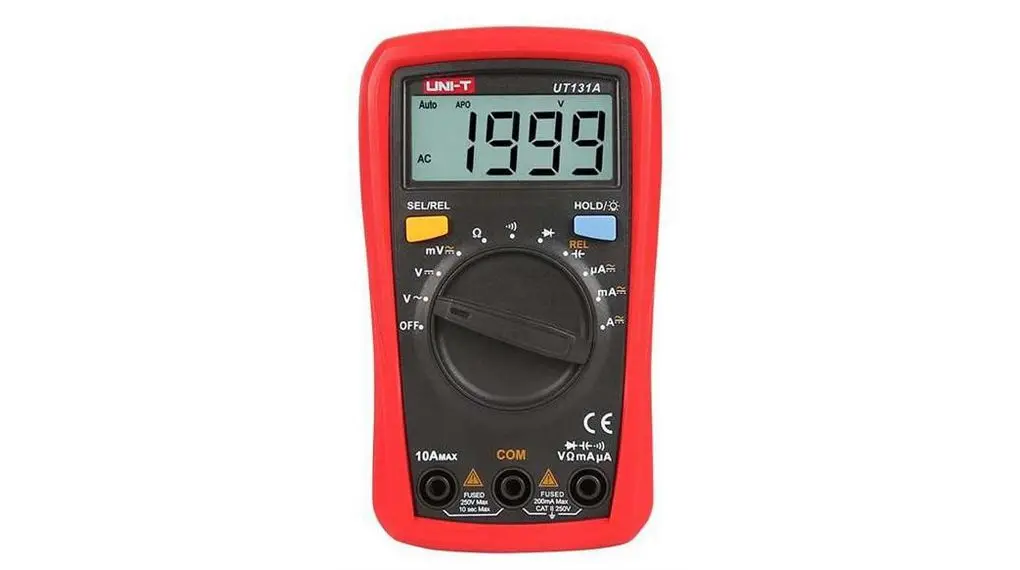 UNI-T UT131A Digital LCD Multimeter 250 V ac / 10 A 10 A, 40 mΩ