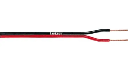 Tasker Audiokabel 2-adrig Geschirmt, L. 100 m Rot, Schwarz