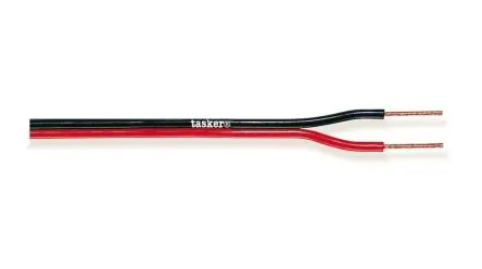 Produktfoto 1 von Tasker Audiokabel 2-adrig Ungeschirmt, L. 100 m Schwarz, Rot