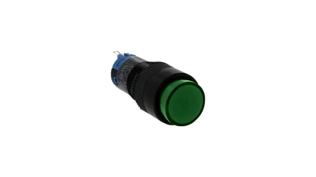 Produktfoto 1 von Idec AL1M Druckschalter Grün Beleuchtet Tastend Panel Ø 10 mm, 1 Wechsler / 1 A 24 V dc 220 V ac, IP40