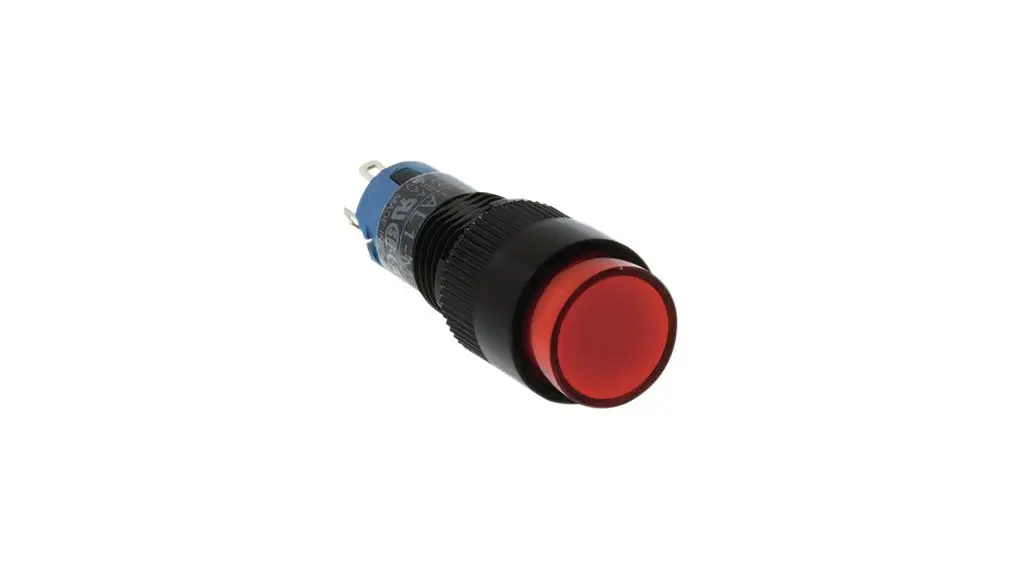Produktfoto 1 von Idec AL1M Druckschalter Rot Beleuchtet Tastend Panel Ø 10 mm, 1 Wechsler / 1 A 24 V dc 220 V ac, IP40