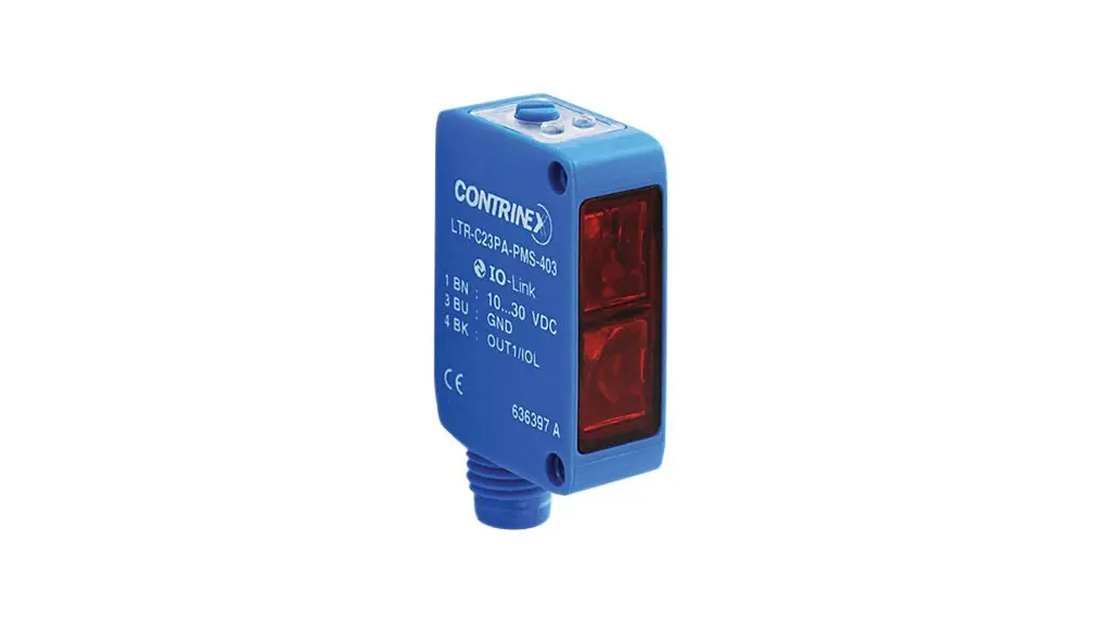 Produktfoto 1 von Contrinex from Molex Miniatur Optischer Sensor, Diffus, Bereich 3 → 1500 mm, PNP Ausgang, Stecker M8 4-polig,