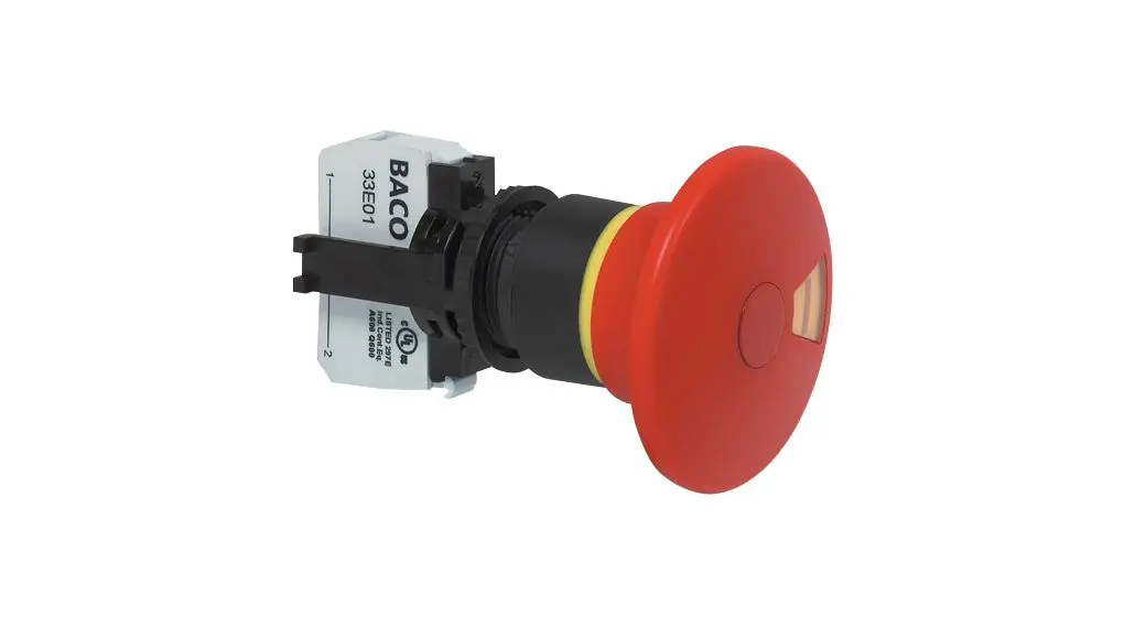 Produktfoto 1 von BACO L22DU Not-Aus-Drucktaster Rot Tastend Panel Ø 22 mm, 2 Öffner 240 V ac, IP66