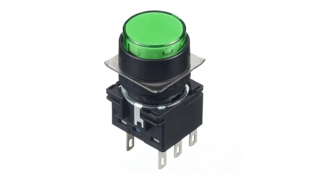 Produktfoto 1 von Idec LB1L Druckschalter Grün Beleuchtet Panel Ø 16 mm, IP65