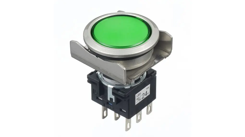 Produktfoto 1 von Idec LB6ML Druckschalter Grün Beleuchtet Panel Ø 18.2 mm, IP65