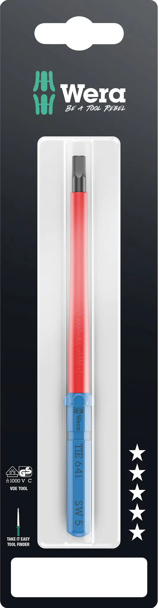 Produktfoto 1 von Wera 5 mm Isoliert, 157 mm