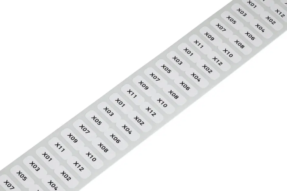Produktfoto 1 von WAGO Etikett B. 55 mm 3000 Per Roll auf Weiß Schwarz Polyester