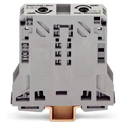 Produktfoto 1 von WAGO 285 Anschlussklemmenblock 2 Grau, 50mm², 600V Zugfederklemme