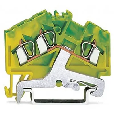 Produktfoto 1 von WAGO 280 Anschlussklemmenblock 4 Gelb, Grün, 2.5mm², 600V Zugfederklemme