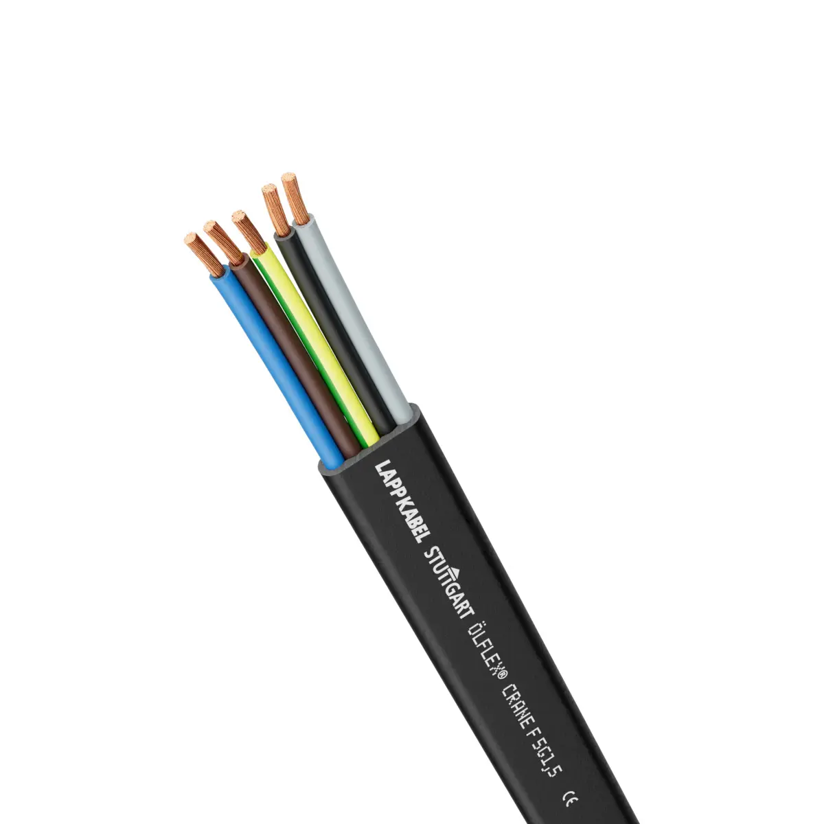 Produktfoto 1 von Lapp OLFLEX CRANE F Steuerkabel, 7-adrig x 1.5 mm² 16 Ungeschirmt Schwarz, Gummi