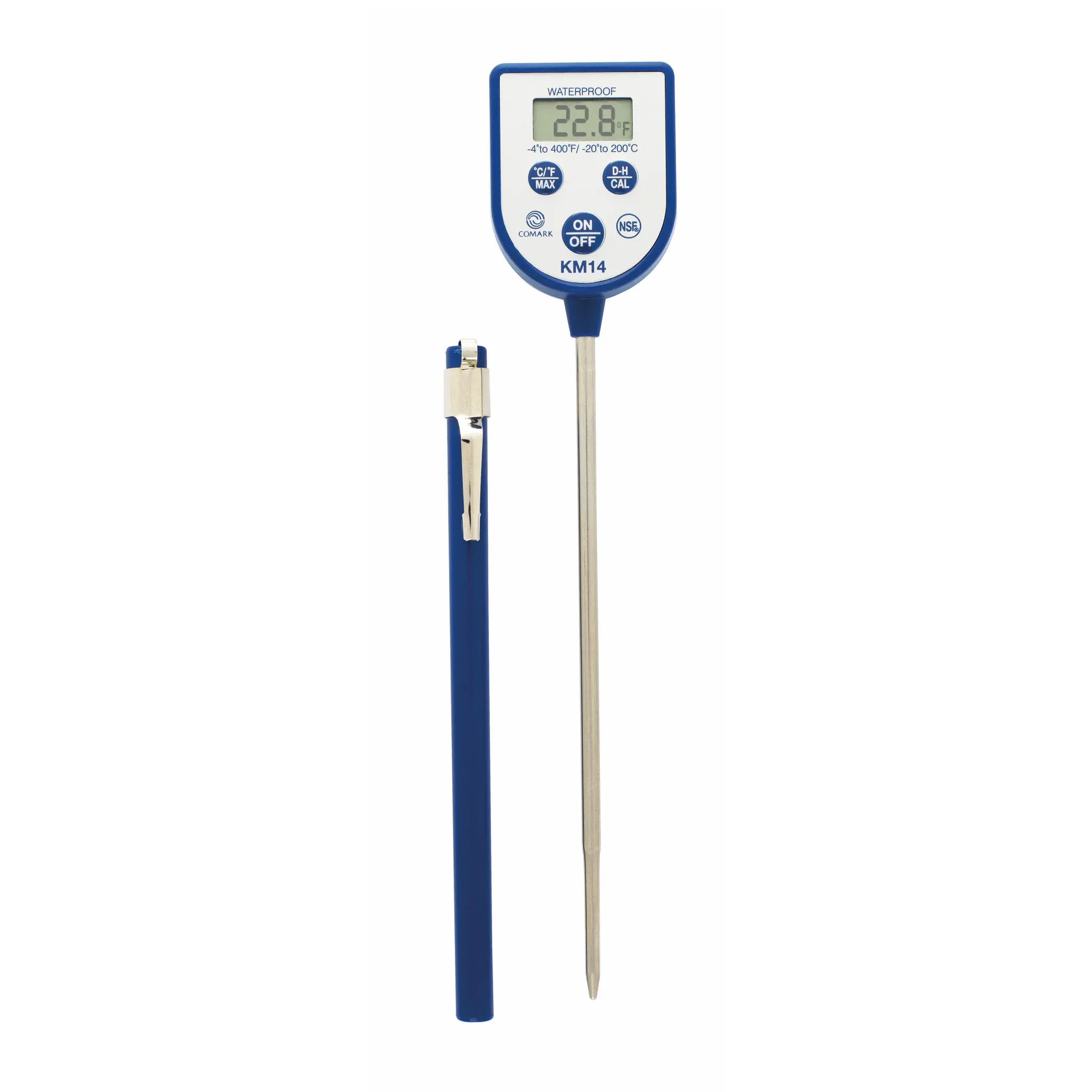 Produktfoto 1 von Comark Digitales Thermometer, KM14, Taschenformat bis 200 °C ±2°F max, Messelement Typ Einstich