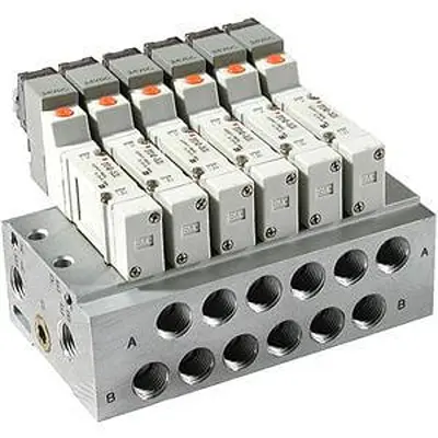Produktfoto 1 von SMC Serie SY3000 Aluminium Ventil-Verteilerplatte 20-Stationen