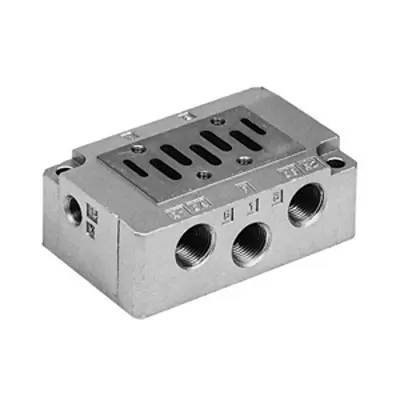 Produktfoto 1 von SMC Serie EVS7 Metalldichtung Ventil-Verteilerplatte 10-Stationen Anschluss G