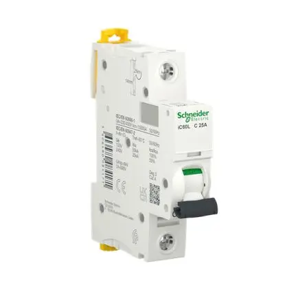 Produktfoto 1 von Schneider Electric Acti9 iC60 Miniaturüberlastschalter Typ C, Pol 1-polig 25A 230V ac, Abschaltvermögen 25 kA Acti9 72 V
