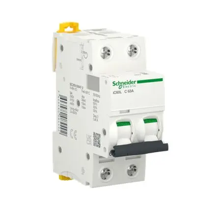 Produktfoto 1 von Schneider Electric Acti9 iC60 Miniaturüberlastschalter Typ C, Pol 2-polig 63A 440V ac, Abschaltvermögen 10 kA Acti9 125