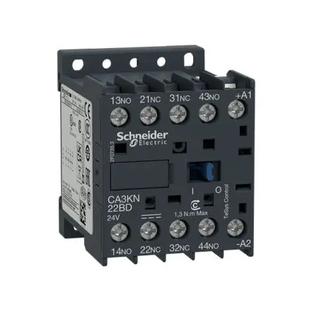 Produktfoto 1 von Schneider Electric TeSyS CA Hilfsschütz 12V dc-Spule, 4-polig, 690V / 10 A 12V dc 3 W 2 Schließer/2 Öffner