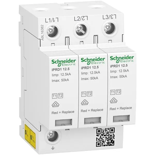 Produktfoto 1 von Schneider Electric, Überspannungsableiter, 3-phasig, 350 V ac 50 kA Acti9 A9L