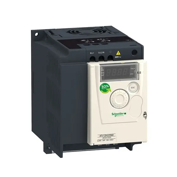 Produktfoto 1 von Schneider Electric Altivar 12 1-Phasen Drehzahlgeregelter Antrieb 2,2 kW 240 V / 10 A für ATV12-Reihe