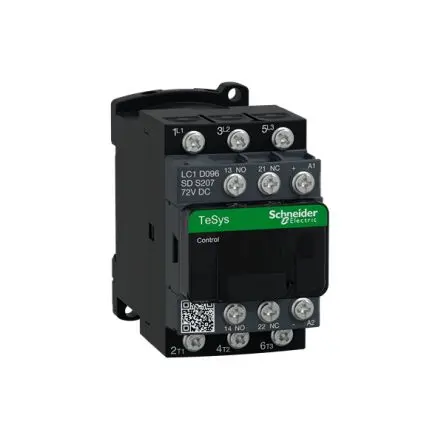 Produktfoto 1 von Schneider Electric TeSyS D Schütz 2.2 kW 3 Schließer, 72V dc / 9A 3P, 95 mm x 45mm