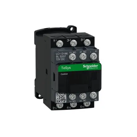 Produktfoto 1 von Schneider Electric TeSyS D Schütz 4 kW 3 Schließer, 72V dc / 18A 3P, 95 mm x 45mm