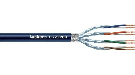 Produktfoto 1 von Tasker C726 Cat7 Ethernet-Kabel, Dunkelblau Verzinnte Kupferlegierungsummantelung, Polyurethan
