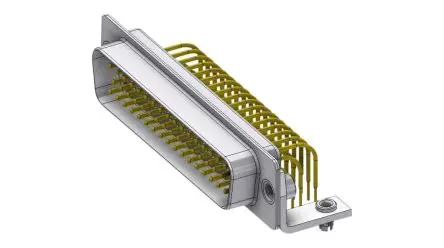 Deltron Connectors DTS D-Sub Print-Steckverbinder gewinkelt, 50-polig 2.84 mm Raster, Leiterplattenmontage Stecker