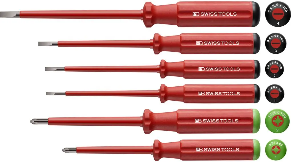 Produktfoto 1 von PB SWISS TOOLS Isoliert, 6-teilig Geschlitzt