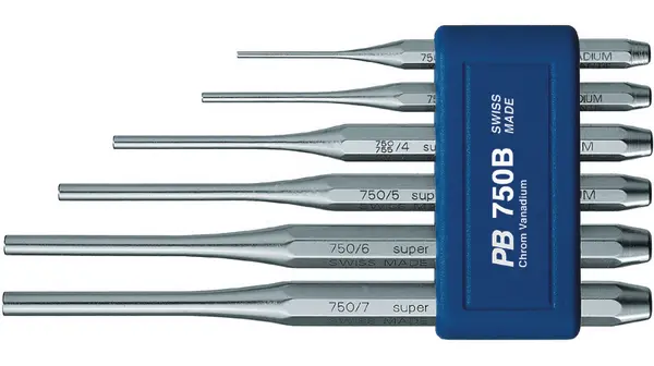 Produktfoto 1 von PB SWISS TOOLS Stempel, 6-teilig, Langer Durchschlag