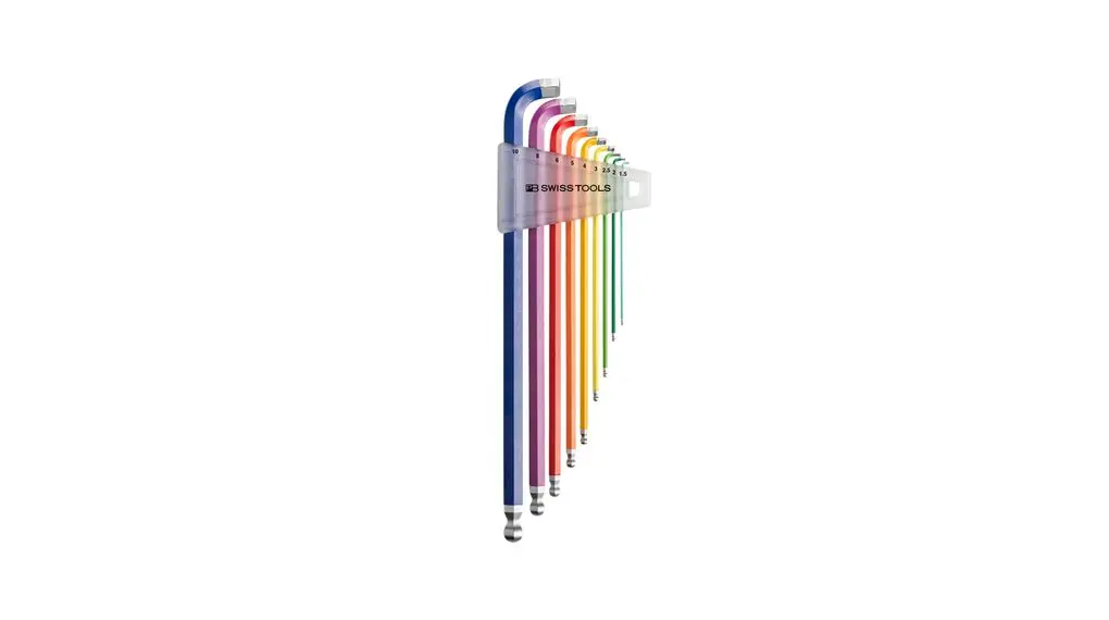 Produktfoto 1 von PB SWISS TOOLS metrisch  Innensechskant-Schlüssel, Satz 9-teilig 3 mm, 4 mm, 5 mm, 6 mm, 10 mm, 81.5 mm L-Form