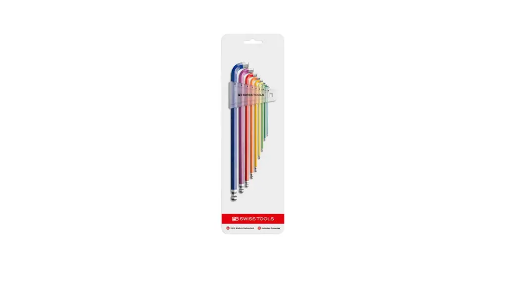 Produktfoto 1 von PB SWISS TOOLS metrisch  Innensechskant-Schlüssel, Satz 9-teilig 3 mm, 4 mm, 5 mm, 6 mm, 10 mm, 81.5 mm L-Form