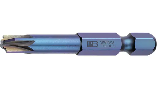 Produktfoto 1 von PB SWISS TOOLS 1/4 in PZ2 Sechskant Schraubbit, Pozidriv Stahl, 10-teilig, 50 mm