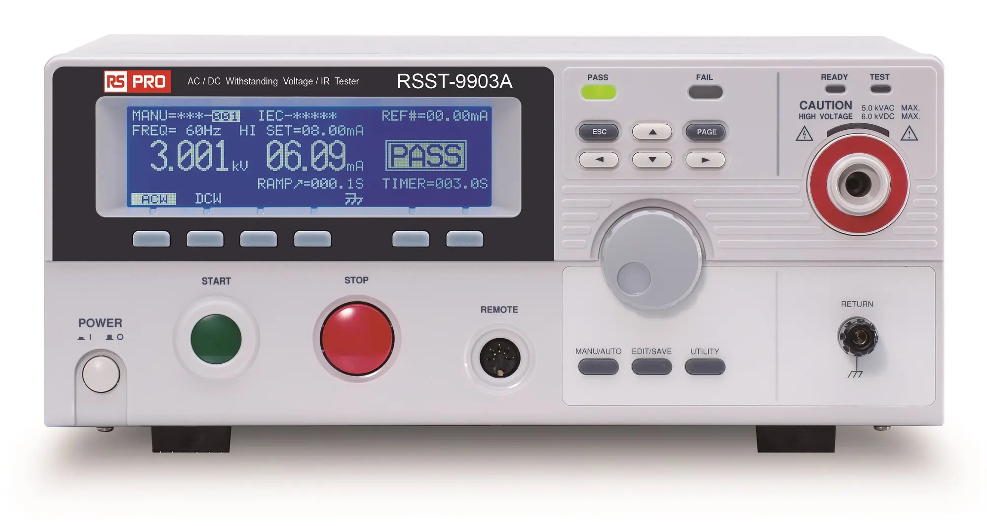 Produktfoto 1 von RS PRO Elektrischer Sicherheitstester 50 V ac/dc, 6000 V dc Sicherheitstester