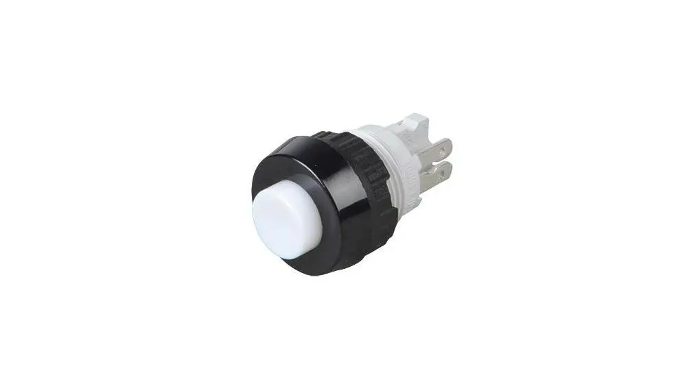 Produktfoto 1 von RAFI 1.10.001.011 Druckschalter Weiß wartungsfrei Panel Ø 15.2 mm, 1 Schließer / 700 mA 250 V ac, IP65, IP40