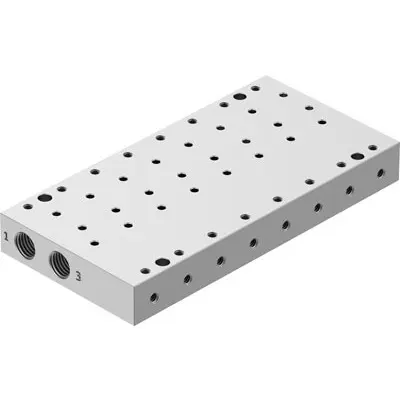 Produktfoto 1 von Festo Serie VABM 8083548 Aluminiumlegierung Ventil-Verteilerplatte 8-Stationen Anschluss G, Metrisch